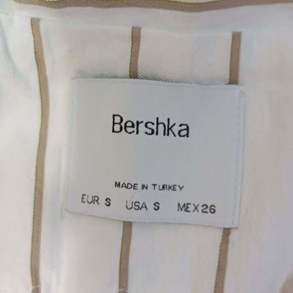 Bershka White & Black Striped Sleeveless Blazer Dress Womens S Midi - Picture 3 of 14